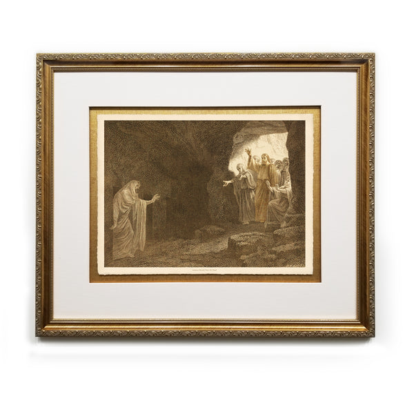 Lazarus Raised from the Dead Antique Bible Framed Prints Christ in Art Religious Illustrations Book Christian Wall Art Framed Home Decor Wall Art Gifts Picture Frames