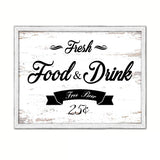 Fresh Food & Drink Vintage Sign Framed Home Decor Wall Art Gifts Picture Frames