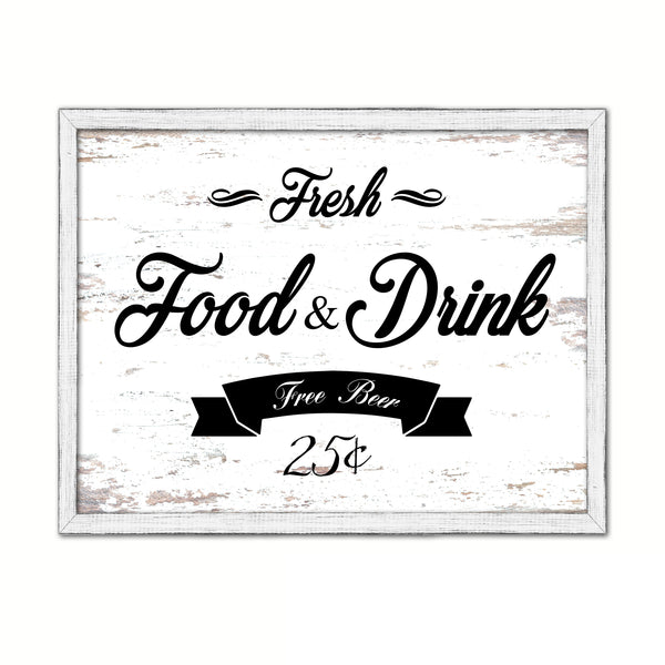 Fresh Food & Drink Vintage Sign Framed Home Decor Wall Art Gifts Picture Frames