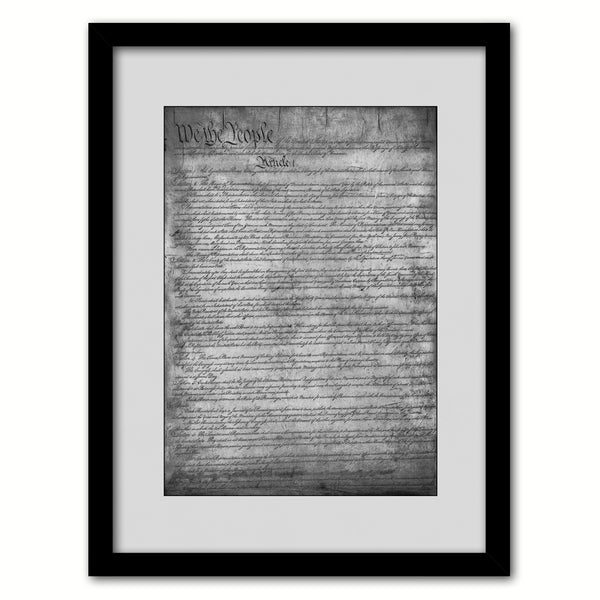 Constitution We The People Canvas Print Home Decor Wall Art, Black Framed