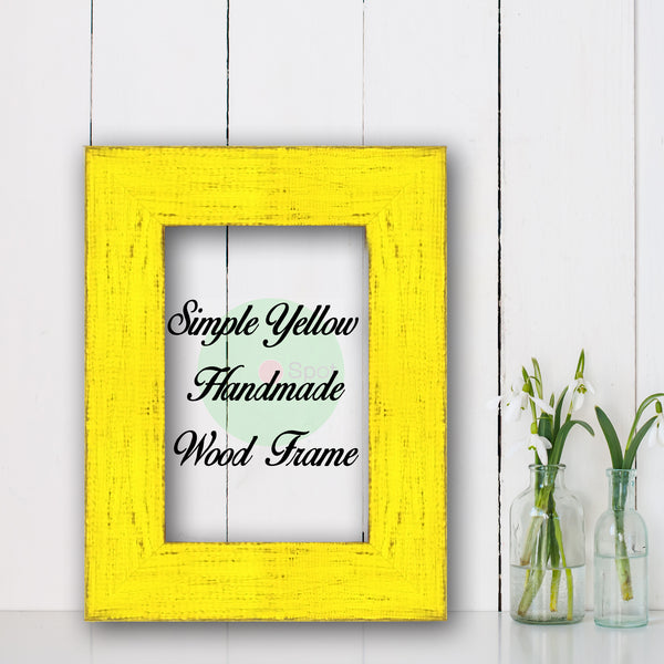 Simple Yellow Cottage Beach Decor Wood Frame Perfect for Picture Photo Poster Wedding Art Artwork Handmade