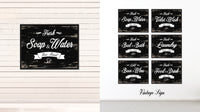 Fresh Soap & Water Vintage Sign Canvas Print Black Framed Home Decor Wall Art Gifts Picture Frames