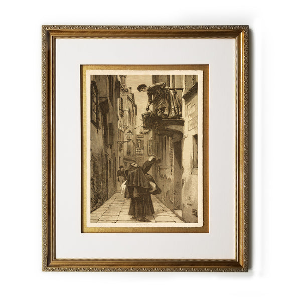 A Mendicant Monk, Venice Framed Prints Art Gifts Antique Europe Illustrations Vertical Wall Art Picture Frames