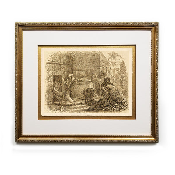 Camel Passing Through 'Needle's Eve' Antique Bible Framed Prints Christ in Art Religious Illustrations Book Christian Wall Art Framed Home Decor Wall Art Gifts Picture Frames