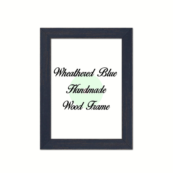 Weathered Blue Cottage Beach Decor Wood Frame Perfect for Picture Photo Poster Wedding Art Artwork Handmade