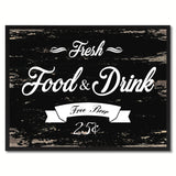 Fresh Food & Drink Vintage Sign Canvas Print Black Framed Home Decor Wall Art Gifts Picture Frames