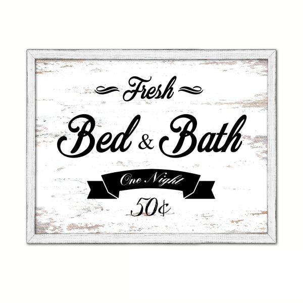 Fresh Bed & Bath Vintage Sign Framed Home Decor Wall Art Gifts Picture Frames