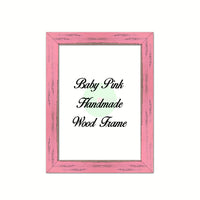 Baby Pink Cottage Beach Decor Wood Frame Perfect for Picture Photo Poster Wedding Art Artwork Handmade