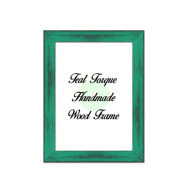 Teal Torque Cottage Beach Decor Wood Frame Perfect for Picture Photo Poster Wedding Art Artwork Handmade