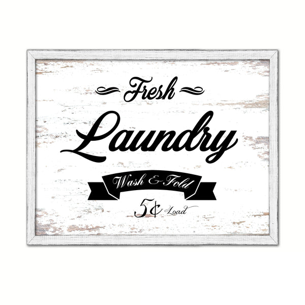 Fresh Laundry Vintage Sign Framed Home Decor Wall Art Gifts Picture Frames