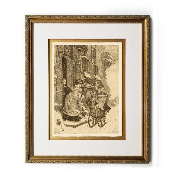 Going to Church, Holland Framed Prints Art Gifts Antique Europe Illustrations Vertical Wall Art Picture Frames