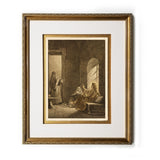 Jesus at the House of Martha and Mary Vintage Bible Framed Prints Christ in Art Illustrations Wall Decor Print Biblical Framed Gifts Picture Frames