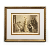 The Daughter of Jairus Raised from the Dead Antique Bible Framed Prints Christ in Art Religious Illustrations Book Christian Wall Art Framed Home Decor Wall Art Gifts Picture Frames
