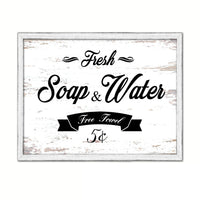 Fresh Soap & Water Vintage Sign Framed Home Decor Wall Art Gifts Picture Frames