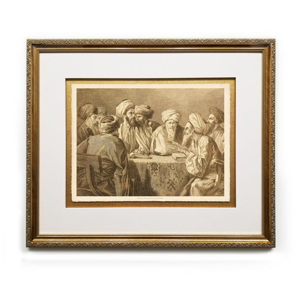 The Priests Take Counsel with the Herodians Antique Bible Framed Prints Christ in Art Religious Illustrations Book Christian Wall Art Framed Home Decor Wall Art Gifts Picture Frames